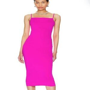 Good American Scuba Midi Dress, Neon Pink, Size 1
